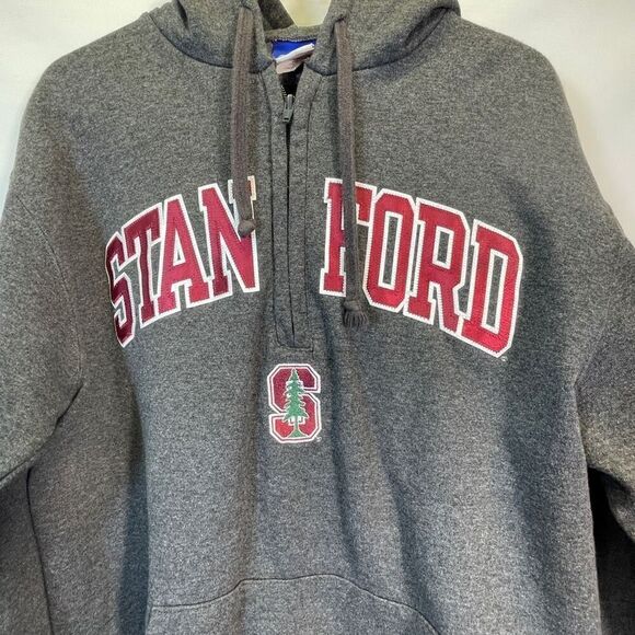 Champion Gray Stanford University Fleece Pullover Sweatshirt Hoodie Size Medium - Picture 2 of 7